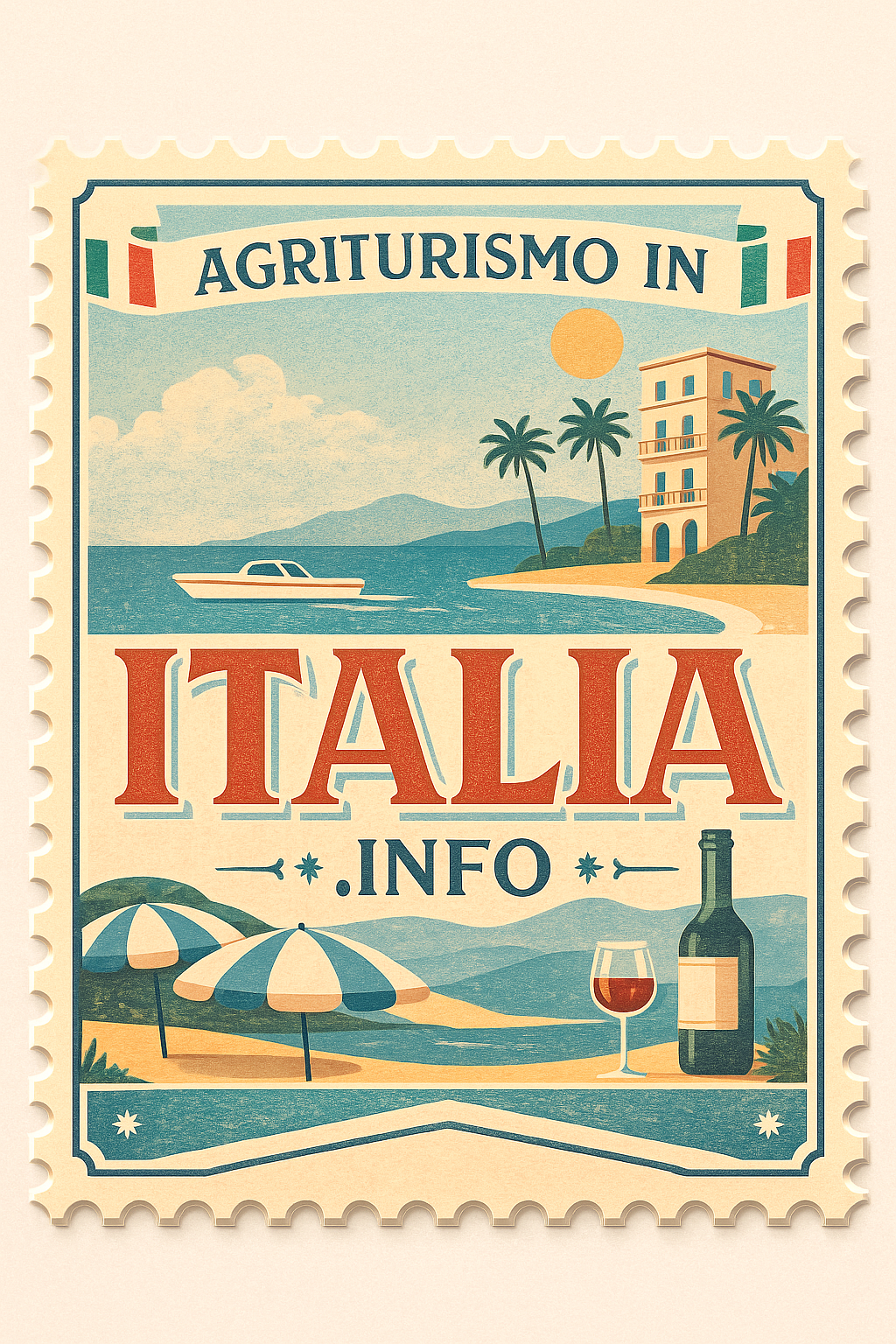 Vintage Italian Stamp Logo